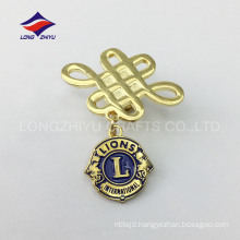 Good quality fantastic gold flat head pin badge